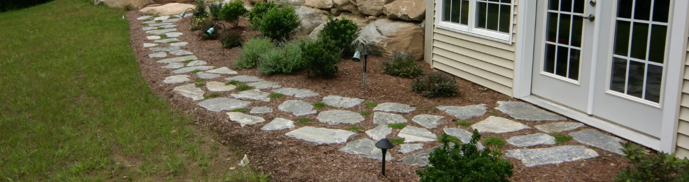 Natural stepping stone garden path